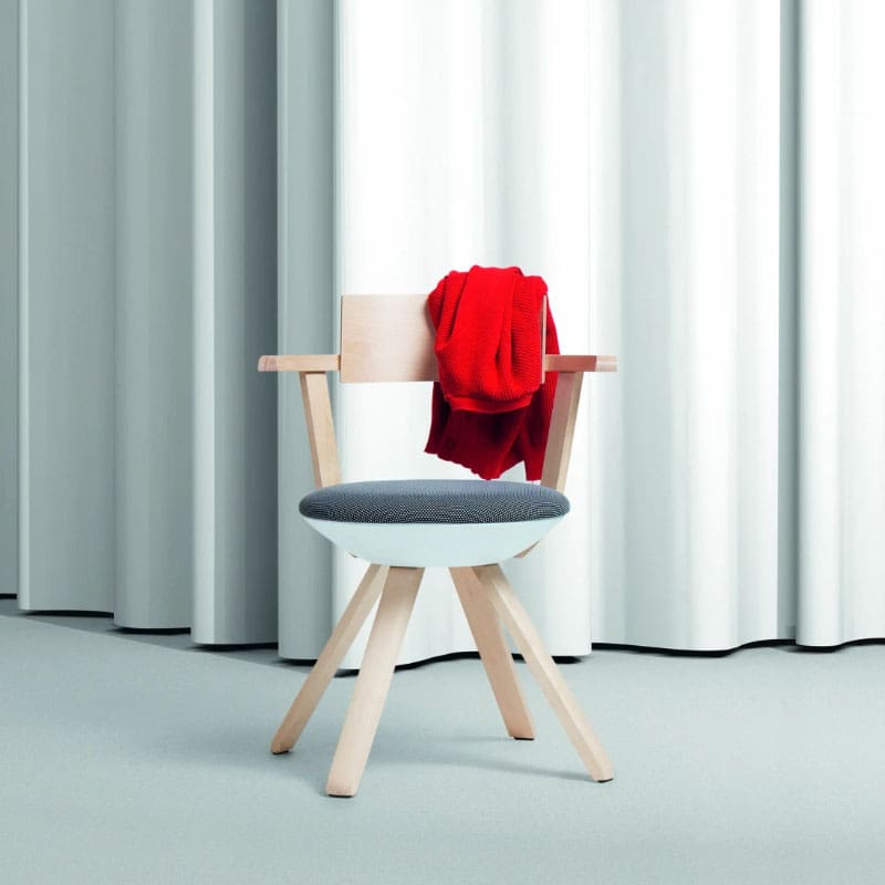 Artek Sedia Rival betulla scocca polipropilene bianco seduta grigio 1 Longho Design Palermo