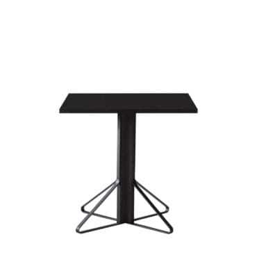 Artek Tavolo quadrato Kaari gambe rovere nero top HPL nero lucido Longho Design Palermo