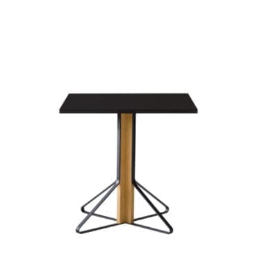 Artek Tavolo quadrato Kaari gambe rovere top HPL nero lucido Longho Design Palermo