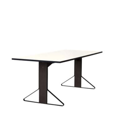Artek Tavolo rettangolare Kaari gambe rovere nero top bianco lucido L200 Longho Design Palermo