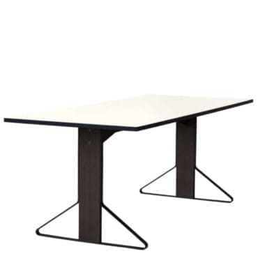 Artek Tavolo rettangolare Kaari gambe rovere nero top bianco lucido L240 Longho Design Palermo