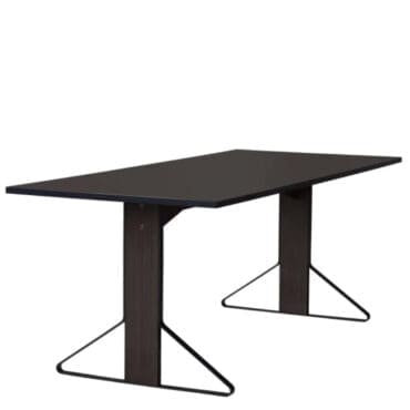 Artek Tavolo rettangolare Kaari gambe rovere nero top nero linoleum L240 Longho Design Palermo
