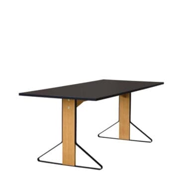 Artek Tavolo rettangolare Kaari gambe rovere top nero linoleum L200 Longho Design Palermo