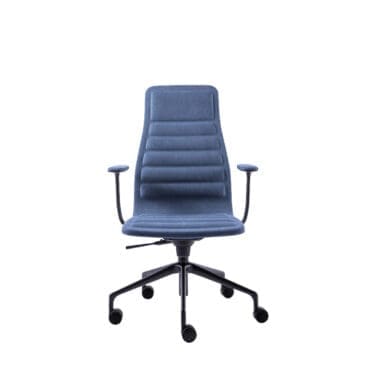 Cappellini - Poltrona Lotus Medium con braccioli e ruote tessuto cat A