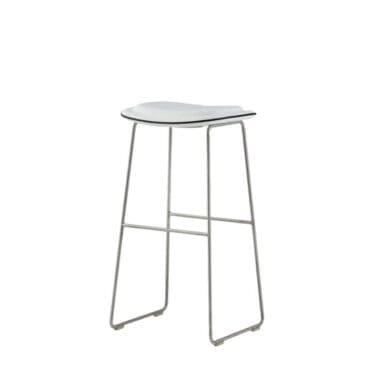 Cappellini Sgabello Hi Pad base acciaio pelle cat. G h80 grigio Longho Design Palermo