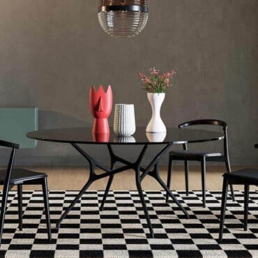 Cappellini Tavolo Branch top retrolaccato nero Longho Design Palermo