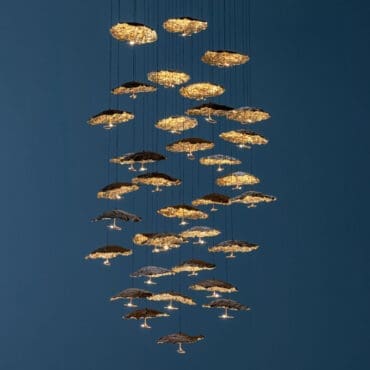 Catellani&Smith Lampadario a Cascata Gold Moon Longho Design Palermo