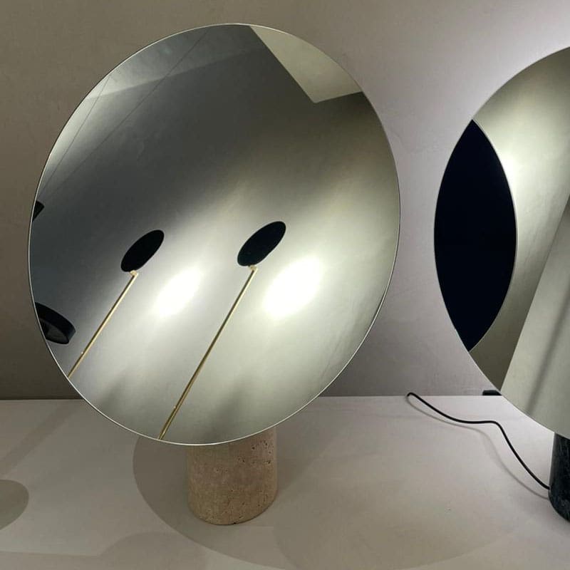 Davide Groppi Lampada da tavolo Calvino base in marmo Travertino Longho Design Palermo