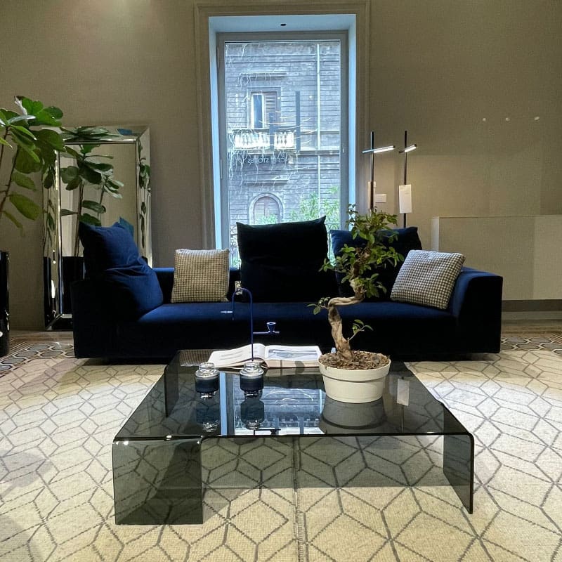 Fiam Tavolino quadrato Neutra fumè 126x126 1 Longho Design Palermo
