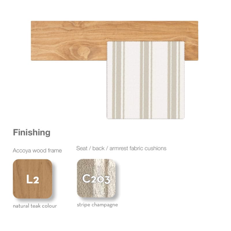 Finitura Accoya Stripe champagneLongho Design Palermo