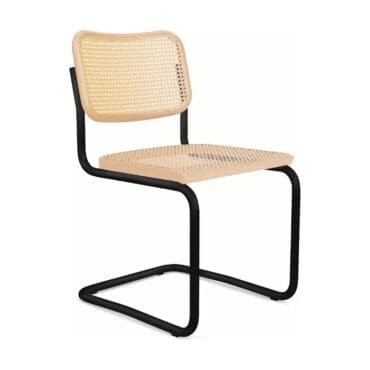 Knoll Sedia Cesca senza braccioli verniciato in Nero Faggio e Paglia di Vienna impagliato a macchina Longho Design Palermo