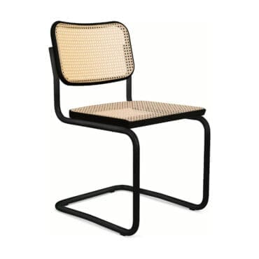 Knoll Sedia Cesca senza braccioli verniciato in Nero e Paglia di Vienna impagliato a macchina Longho Design Palermo