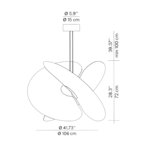Luceplan Lampada a sospensione Levante A06 d106 Longho Design Palermo
