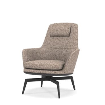 Maxalto - Poltrona girevole Caratos con cuscino poggiatesta tessuto cat. Deluxe