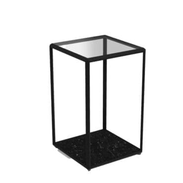 Molteni Tavolino 45° H59 essenza top vetro e base piano marmo nero marquina 1 Longho Design Palermo