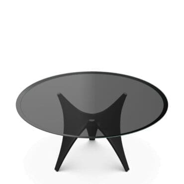 Molteni Tavolo Arc base cemento nero top vetro fumè d160 Longho Design Palermo