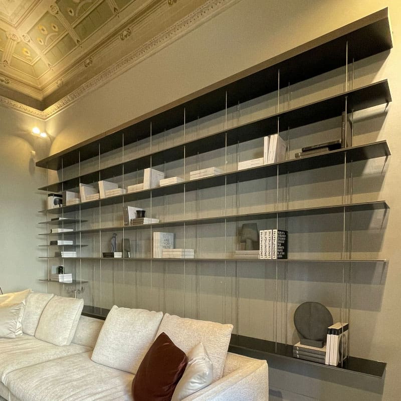 Molteni Libreria da parete Graduate L300 H248 alluminio nero 1 Longho Design Palermo