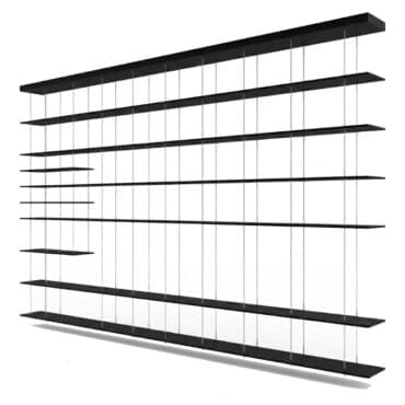 Molteni Libreria da parete Graduate L300 H248 alluminio nero Longho Design Palermo