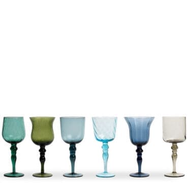Bitossi Home Set 6 Calici Forme Assortite Texture Nuance Blu Verde Longho Design Palermo