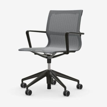 Vitra - Sedia girevole Physix studio base nero intenso FleeceNet soft grey